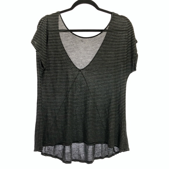 Beyond yoga striped tee small black white - Picture 1 of 5